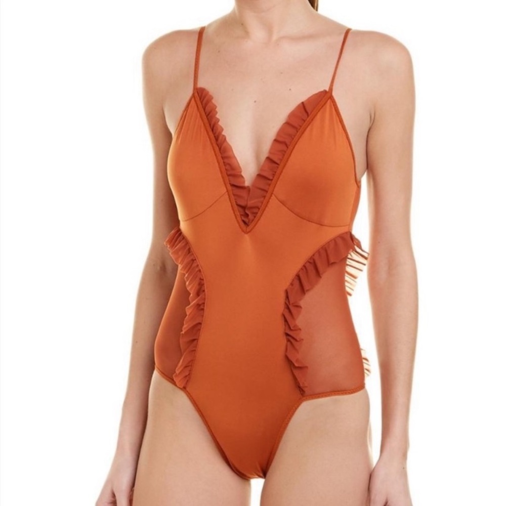 Chaser One Piece Swimsuit Rust Orange M